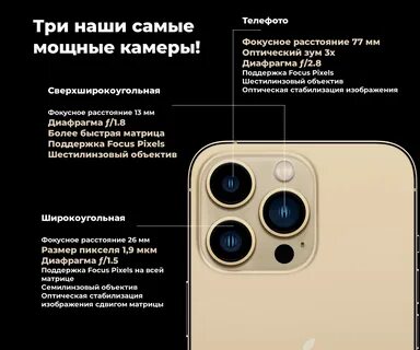 Айфон 13 про макс камера мегапикселей сколько