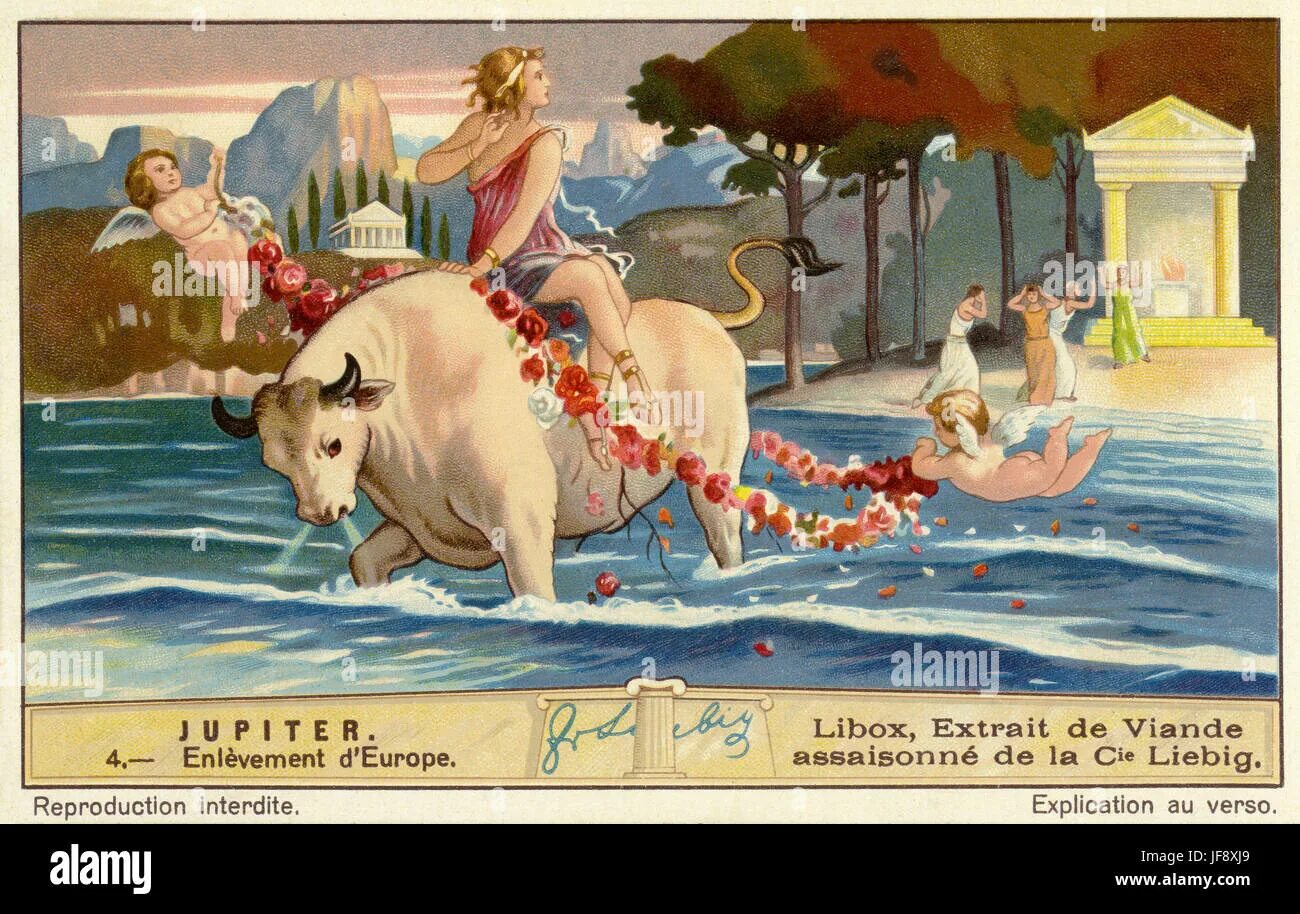 Что дозволено юпитеру на латыни. Бык Зевс и Европа. Европа (мифология). Похищение Европы картина. Картина Европа на быке.