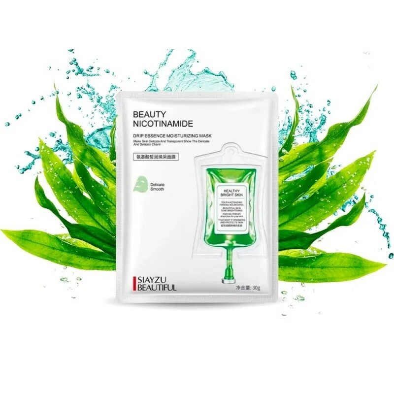 Nicotinamide moisturizing mask. Drip Essence Moisturizing Mask Beauty Nicotinamide. Маска для лица Nicotinamide. Увлажняющая тканевая маска siayzu Beauty Nicotinamide. Омолаживающая маска для лица с аминокислотами шелка siayzu raioceu.