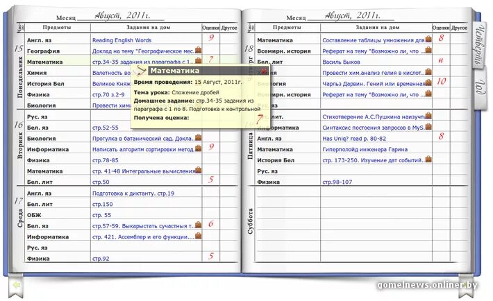 Электронный дневник бел. Сокращение предметов в дневнике. Пример записи домашнего задания в электронном журнале. Как сокращать предметы в дневнике. Просроченные задания в электронном дневнике что это.