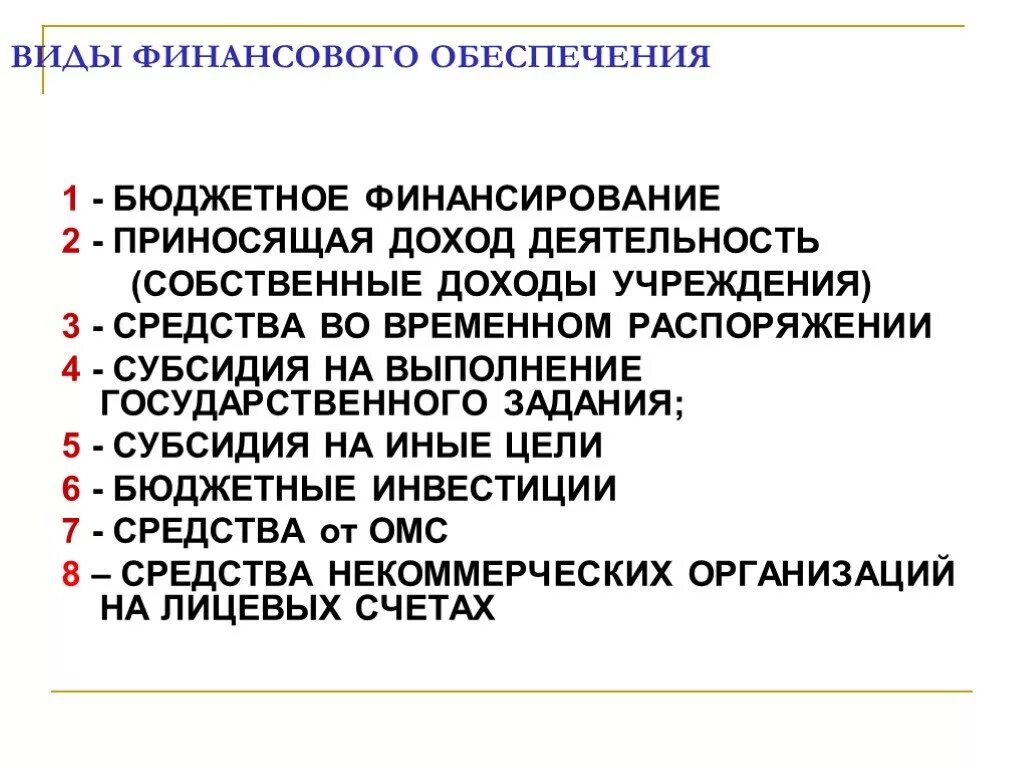 Кфо для бюджетных учреждений расшифровка. Виды финансового обеспечения. Формы финансового обеспечения. КФО В бюджете.