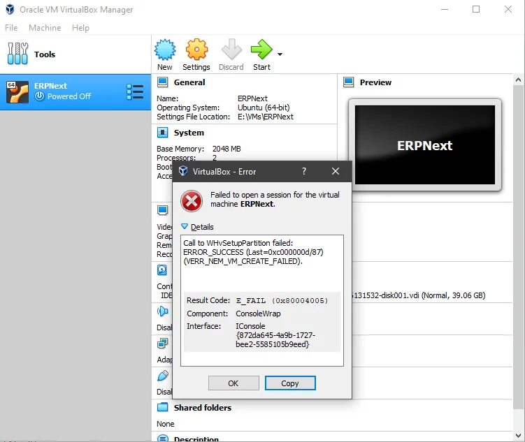 Virtualbox код ошибки e fail. Ошибка VIRTUALBOX. Ошибка в виртуальной машине 0x80004005. VIRTUALBOX ошибка 0x80004005. VIRTUALBOX ошибка 0x00000000.