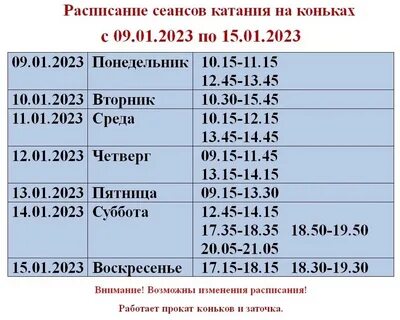 Каток строитель димитровград расписание