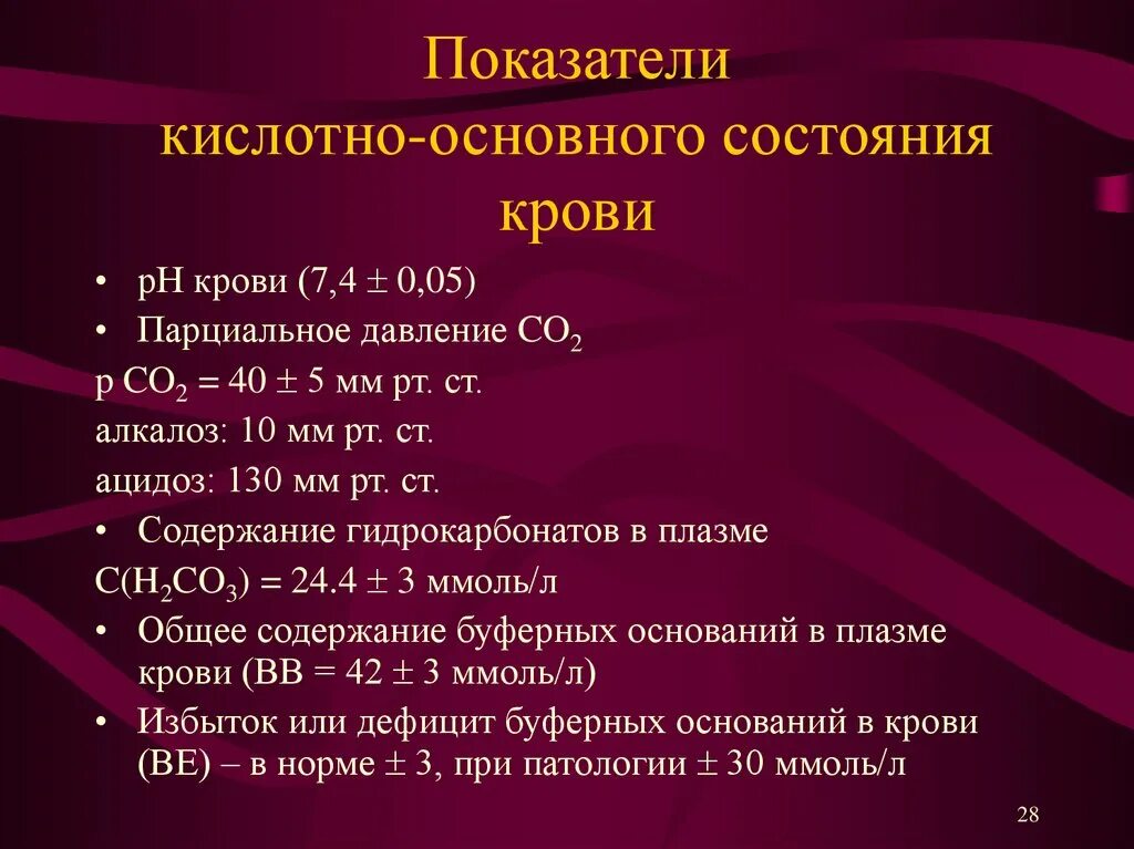 Кислотно-основное состояние крови. Кислотно-основного состояния крови. Оценка кислотно-основного состояния крови. Основные показатели кислотно-основного состояния.