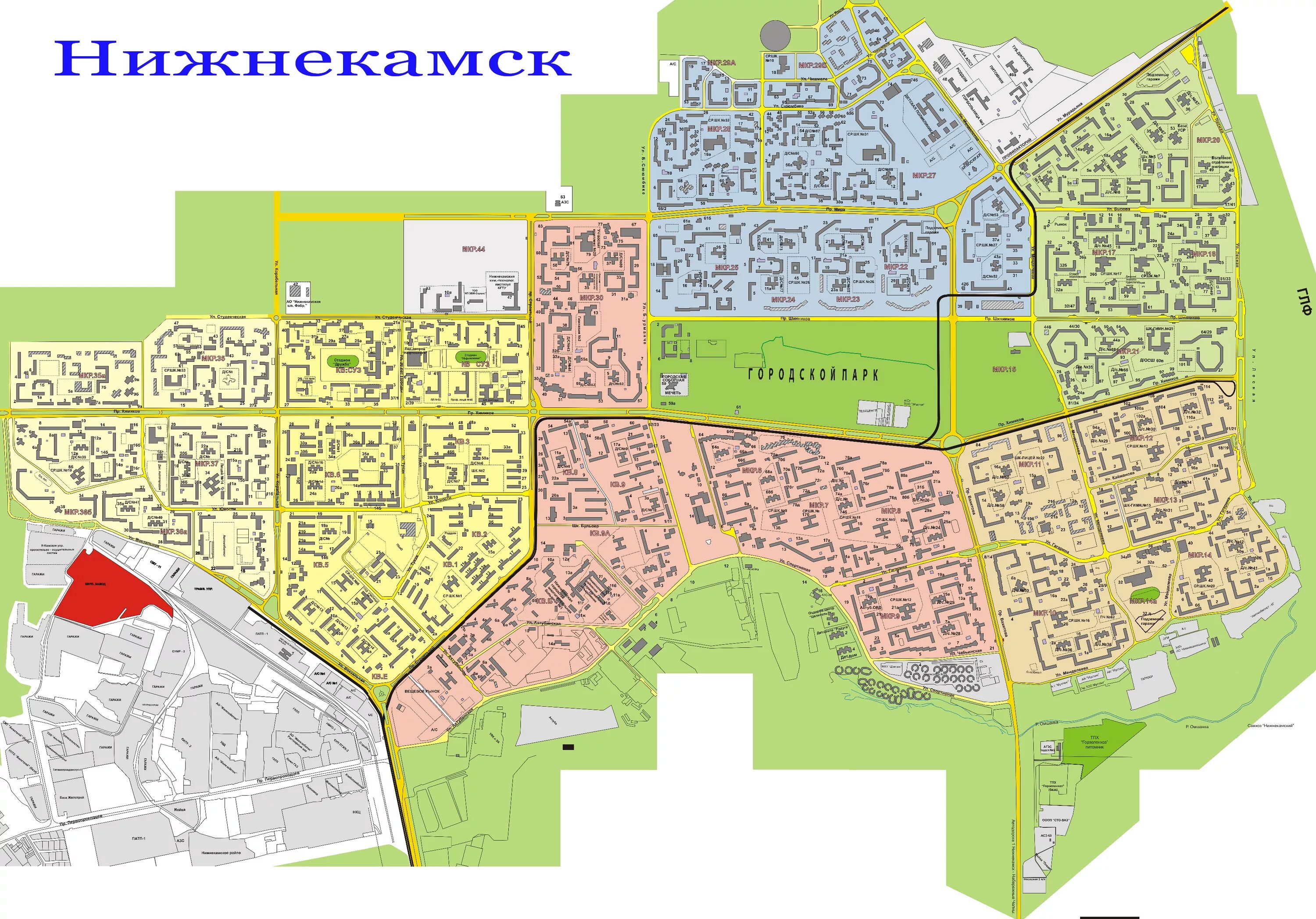 Карта Нижнекамска с микрорайонами. Нижнекамск карта города с улицами. Нижнекамск карта города с улицами и домами. Районы Нижнекамска на карте.