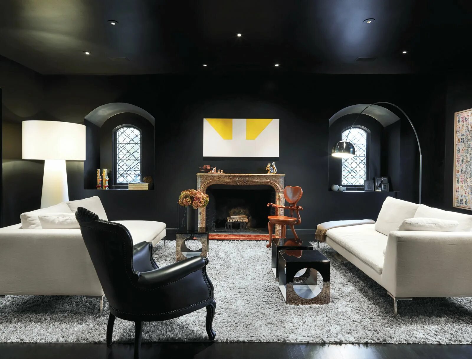 Pin on потолок House interior, Black walls, Black ceiling