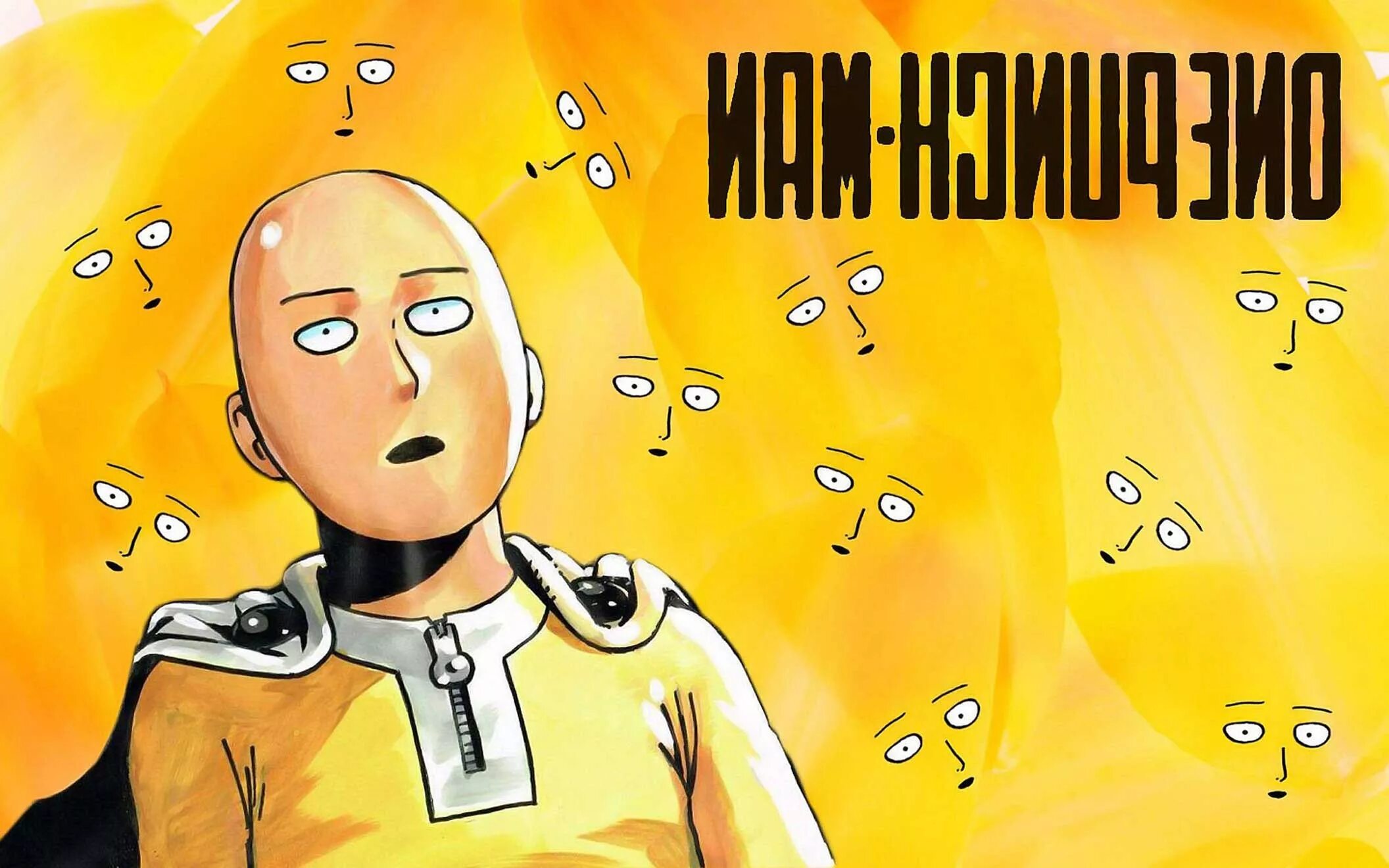 One Punch man. Ванпанчмен Сайтама. Ванпанчмен обои на рабочий стол.