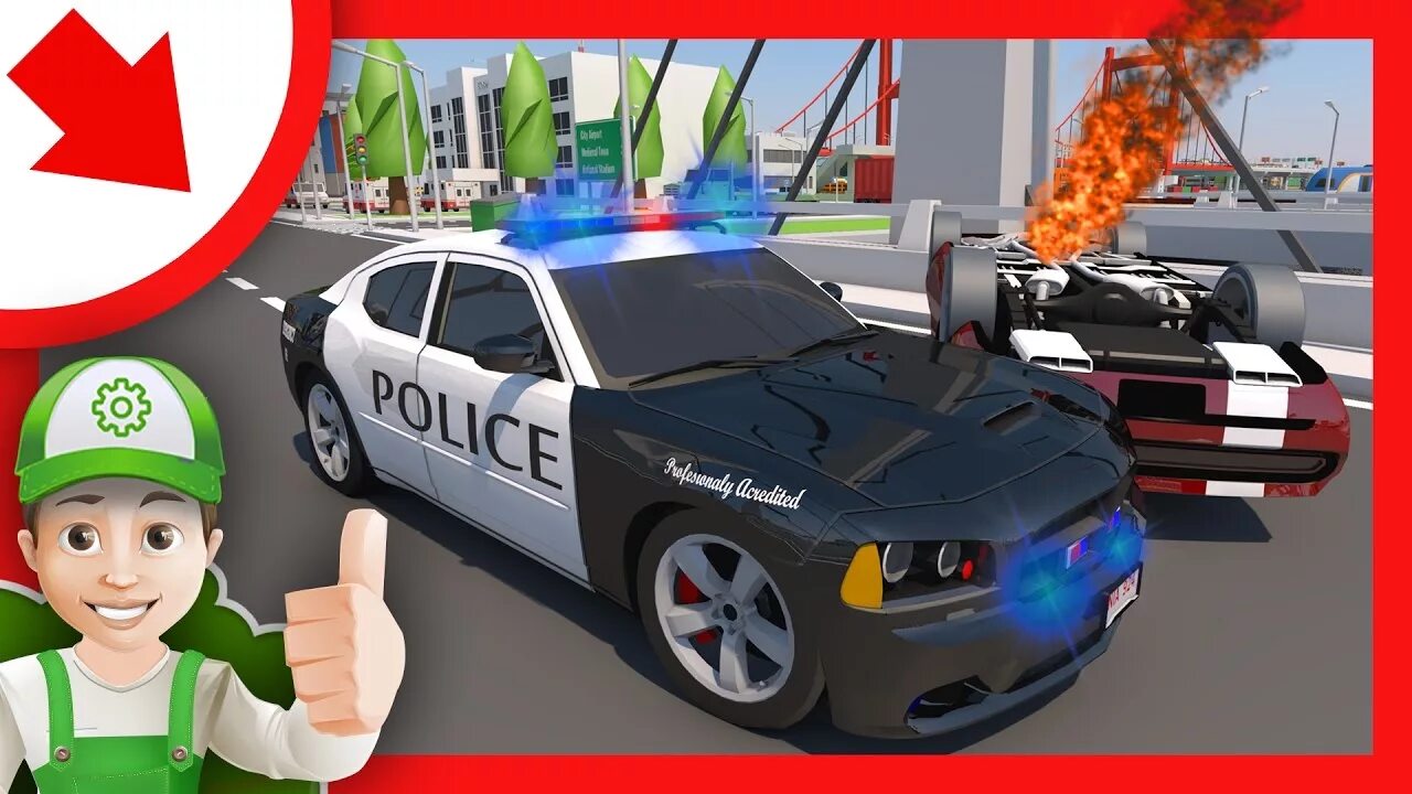 Песня полицейская машина. Полицейская машина в мультфильме. Винтик и полиция.