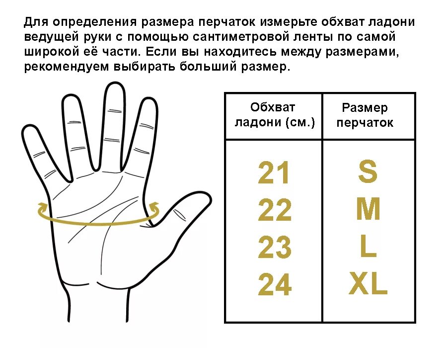 Как измерить руку для перчаток