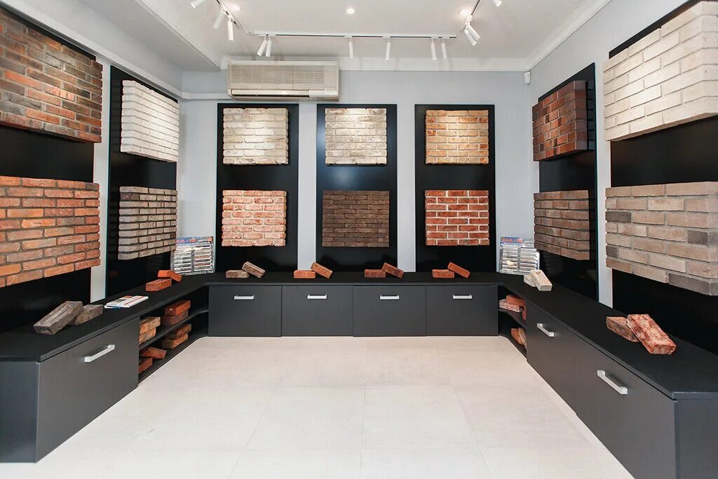 шоу рум кирпича. шоу рум кирпича. склад керамической плитки. строительные шоурумы. шоу рум строительных материалов.