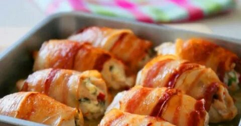 Куриные рулетики в беконе в сливочном соусе