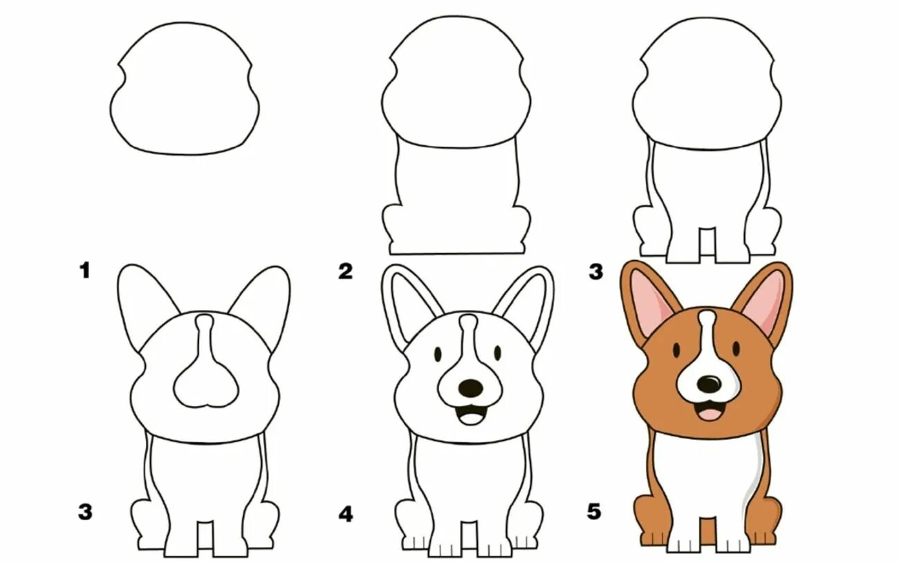 Простые картинки для рисования. Поэтапные рисунки для детей. Простые рисунки животных для детей. Схема рисования собаки для детей.