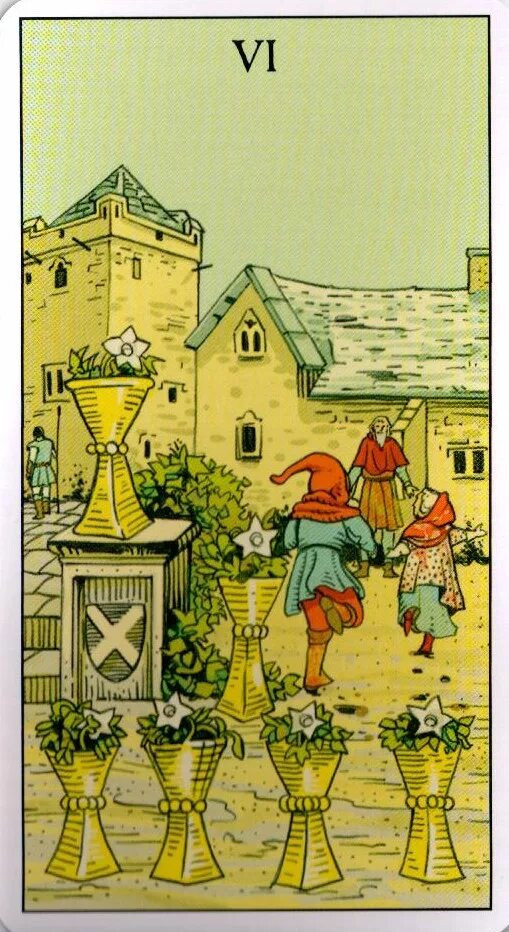 Шестерка кубков таро уэйта. Шестерка кубков таро райдера уэйта. Шестерка чаш таро. Шестерка кубков уэйт таро уэйта. Шестерка кубков таро уэйта.