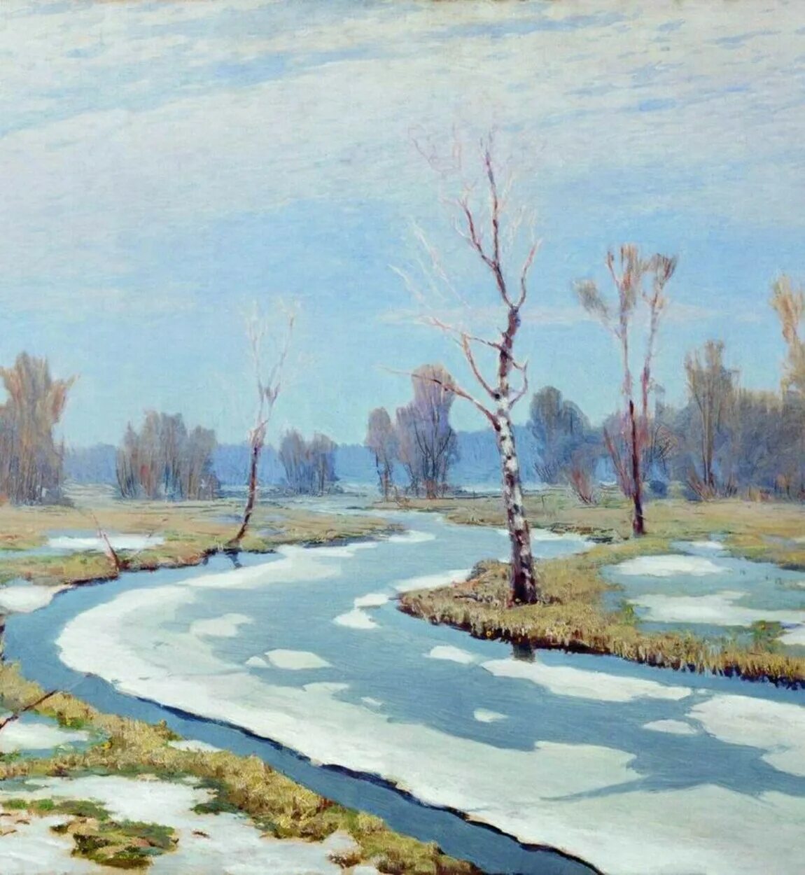 День стоял веселый раннею весной. Куинджи ранняя Весна. Картина Весна. Картина весны март месяц. Картина ранняя Весна.