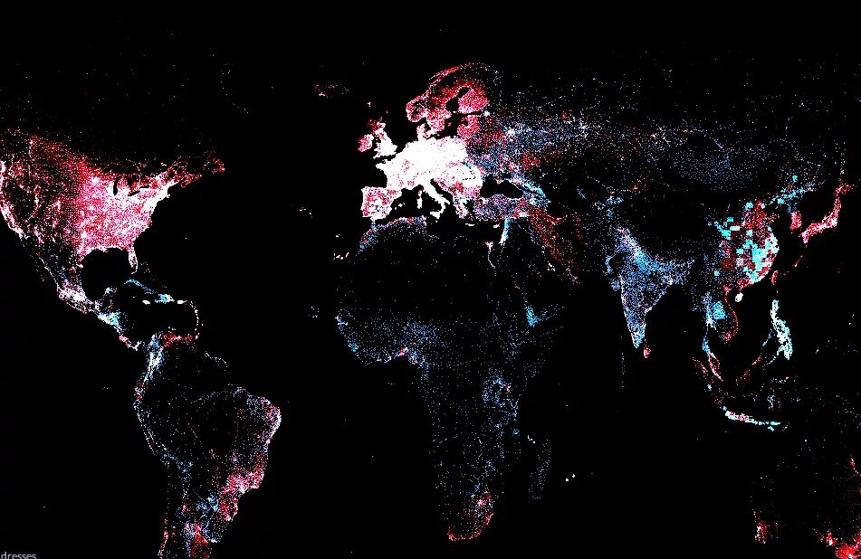 Визуальная карта интернета. Карта мирового интернета. Цветная карта интернета. The third Digital Divide.