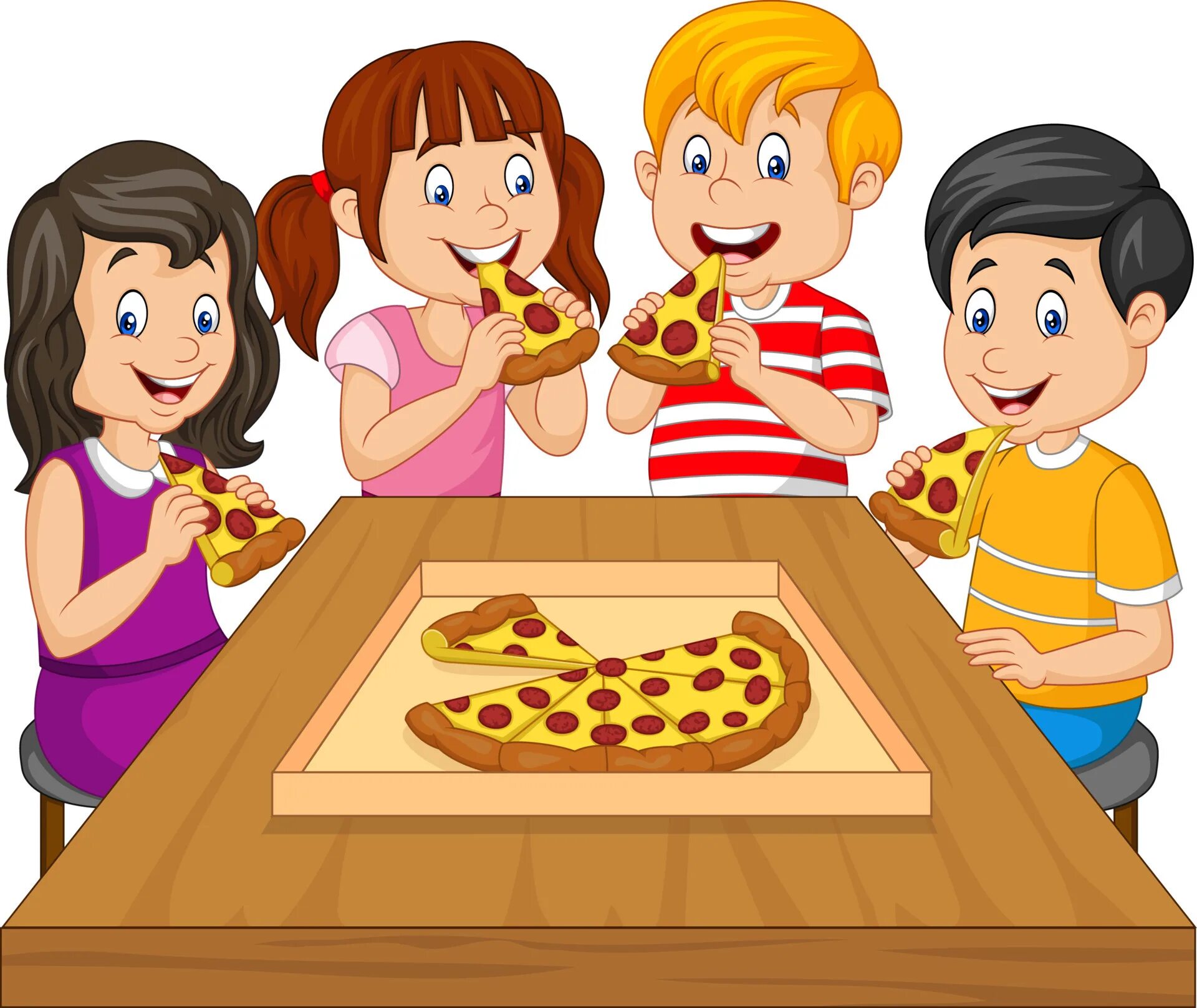 They were eating. Мальчик ест пиццу. Рисуем пиццу с детьми. Пицца для детей. Дети едят пиццу рисунок.