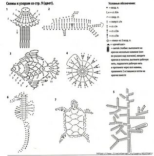 Аппликации крючком схемы