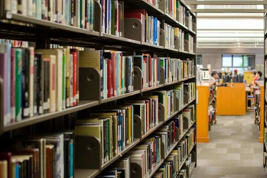 Мобильные архивные стеллажи. На стеллаже библиотеки в случайном порядке. На стеллаже 15 учебников пять из них в переплете. Мобильные архивные стеллажи. Модельная библиотека.