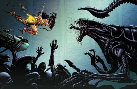 Wonder Woman vs Xenomorph Aliens Versus Predator, Wolf Predator, Alien ...