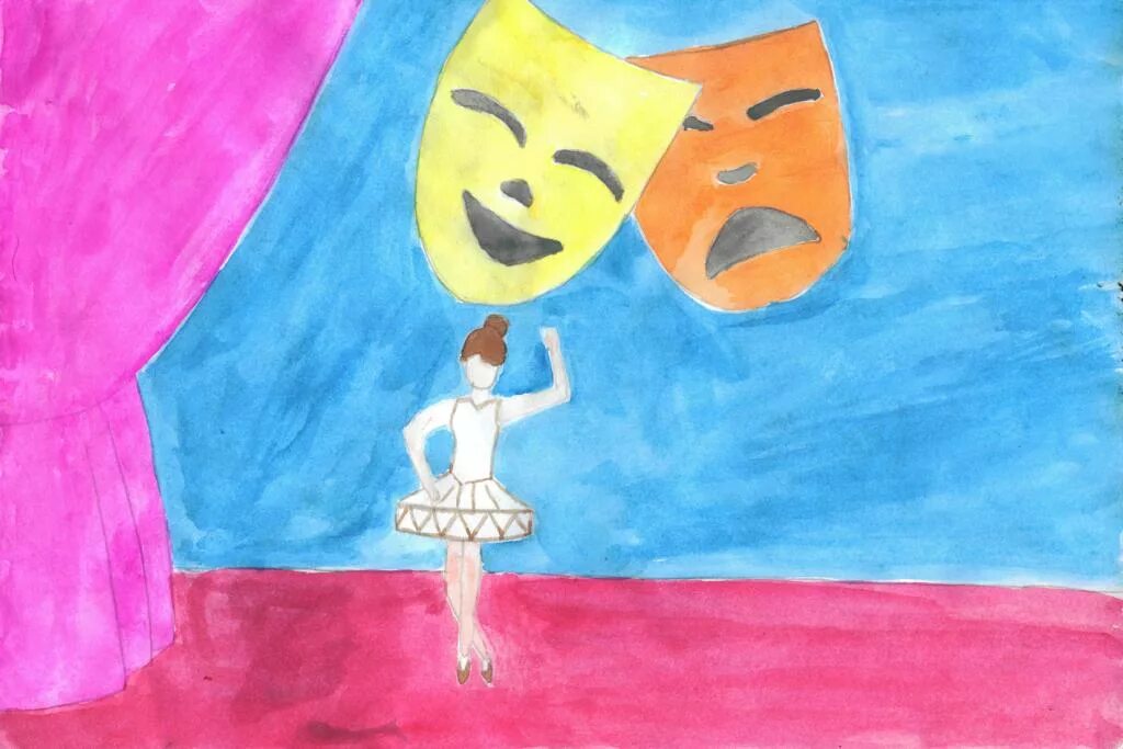 детские рисунки на тему театр. рисунок на тему театр. эскиз декорации к спектаклю. рисование театр. изо 3 класс художник в театре видеоурок.