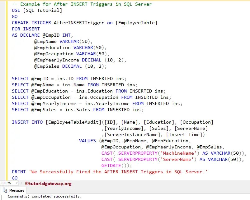 Insert message insert. Select после Insert. Триггеры SQL. Триггер Insert SQL. Триггеры SQL Server.