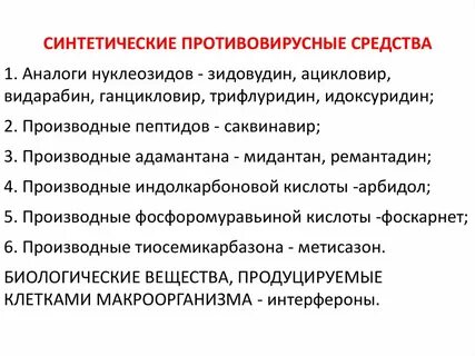 Противовирусные препараты примеры