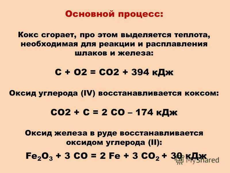 реакция оксида железа 2 с углеродом