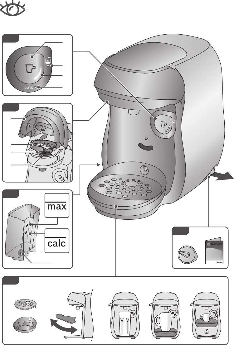 Кофемашина tassimo bosch инструкция. Bosch Tassimo Happy tas1002. Bosch Tassimo 1006. Схема кофемашины Bosch Тассимо. Кофеварка бош Тассимо значки.