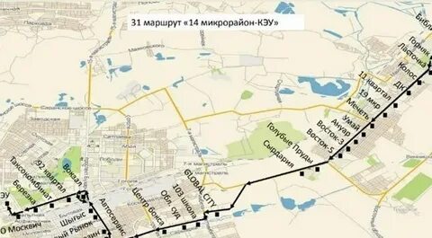 Карта маршрута 31