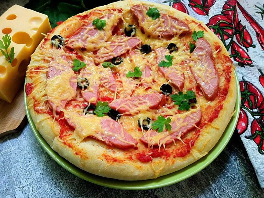 Пышная пицца в духовке, рецепт теста для пышный пиццы