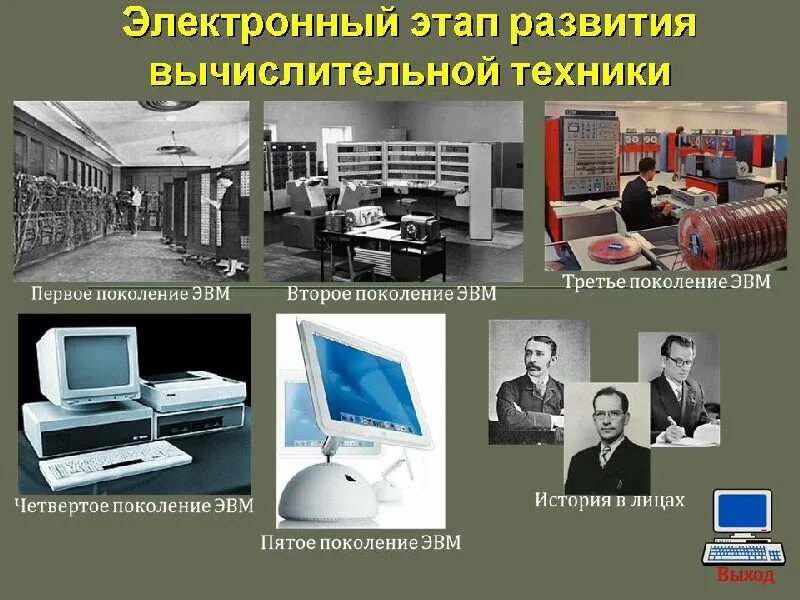 Направление информатика и вычислительная. Этапы развития вычислительной техники ЭВМ первого поколения. Периоды развития ЭВМ первого поколения. Электронный этап развития вычислительной техники. Первое изображение ЭВМ.