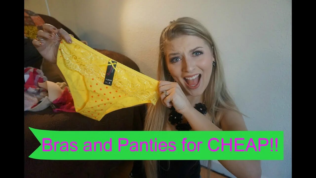 Trying on transparent panties