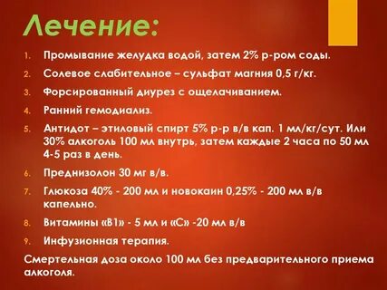 Антидот метанола