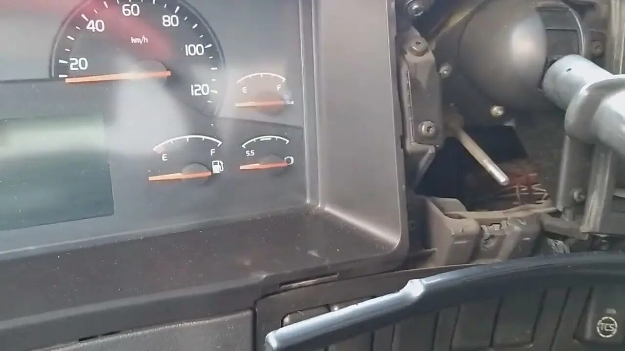 The interior of the Volvo FMX cab, with steering wheel pictured Volvo, Volvo tru