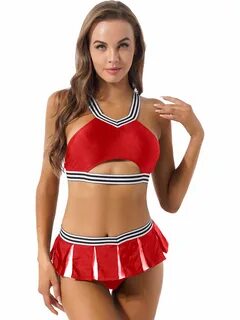 Cheer Leader Kostüm Dessous Set Damen Cheerleading Uniform für Fasching Par...