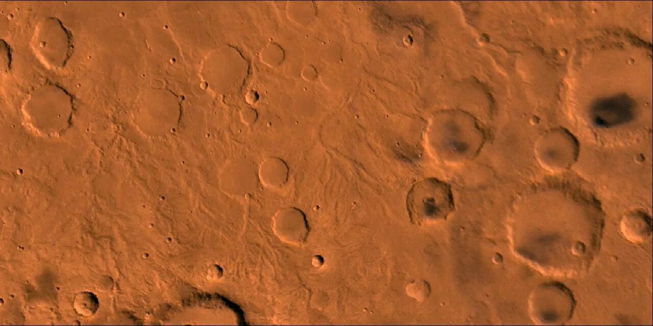 Кратеры на Марсе. Марс поверхность планеты.