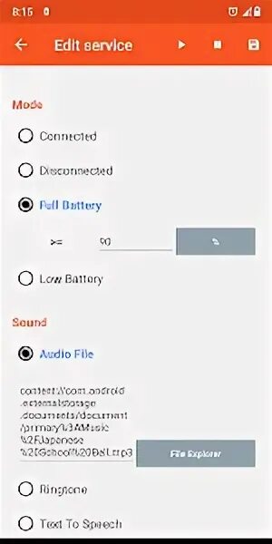 Battery sound notification на русском