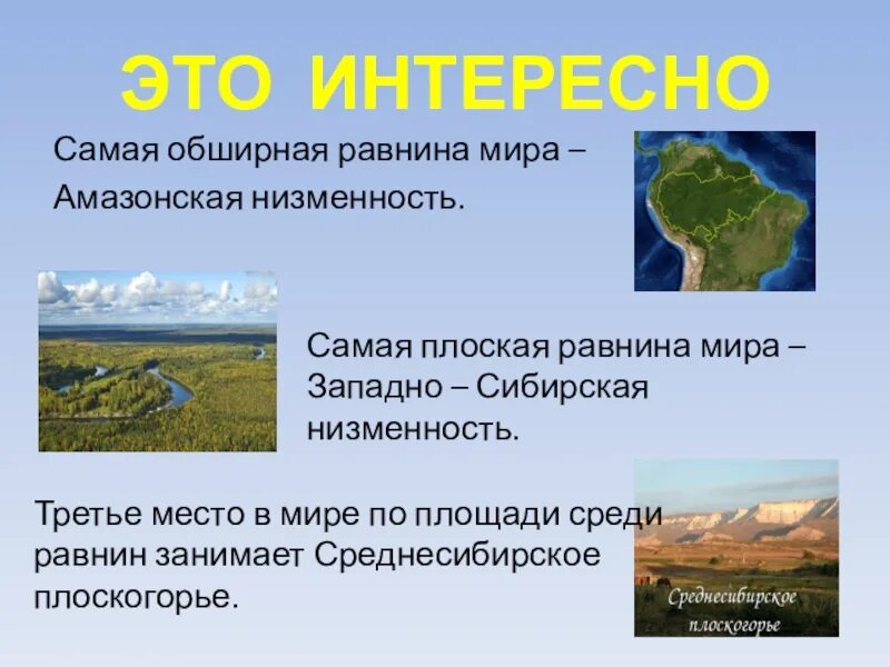 Равнины возвышенности. Заподносибирская равнина. Прикаспийская низменность. Амазонская низменность низменности. Про низменность.
