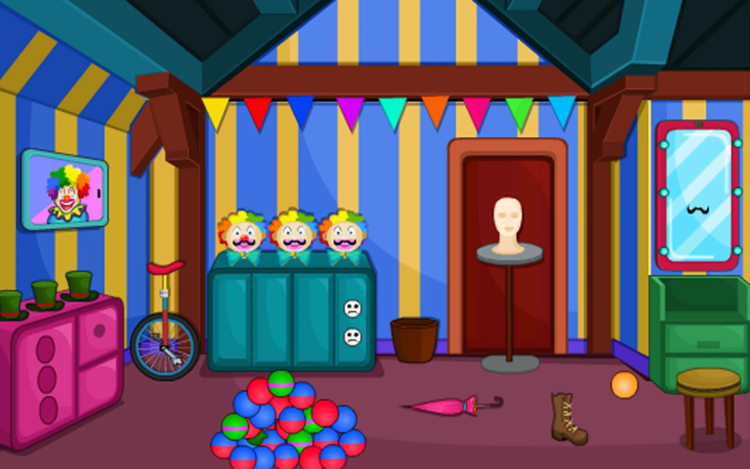 Комната клоунов. Комната с клоунами детская. Игровая комната с клоунами. Головоломка клоун.