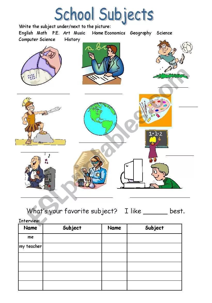 Write school subjects. Задания по английскому School subjects. School subjects ESL. School subjects Worksheets 5 класс. Ответы по английскому языку School subject Worksheets.