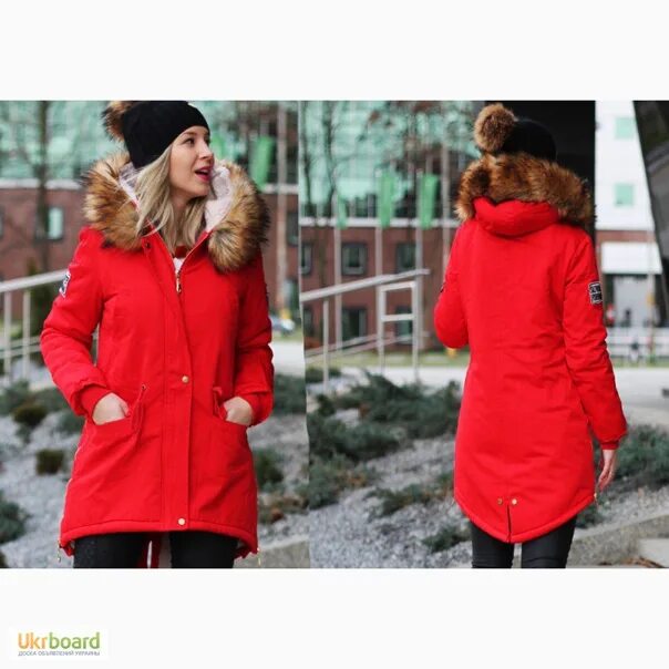 Красная парка с подкладкой из искусственного меха на капюшоне Vero Moda Petite A
