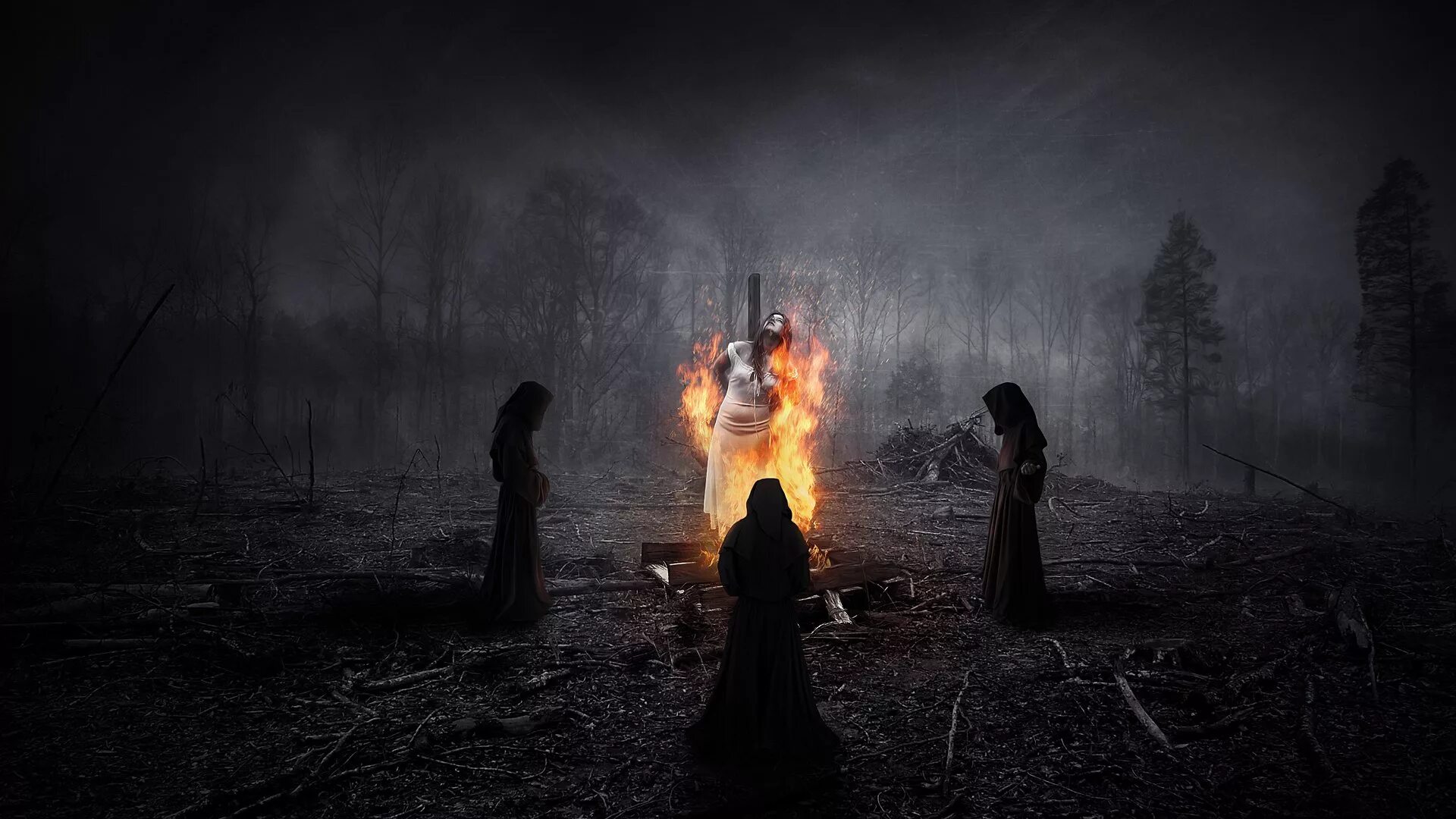 Несчастье мрачно. Ведьма на костре инквизиции. Американская история ужасов сожжение ведьмы шабаш.