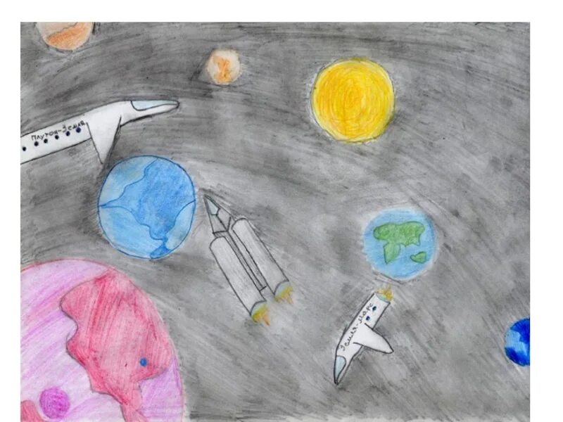Рисунок на тему космос. Рисунок на космическую тему. Рисунок ко Дню космонавтики. Рисунок на тему космос карандашом. Рисунок космос легко и просто