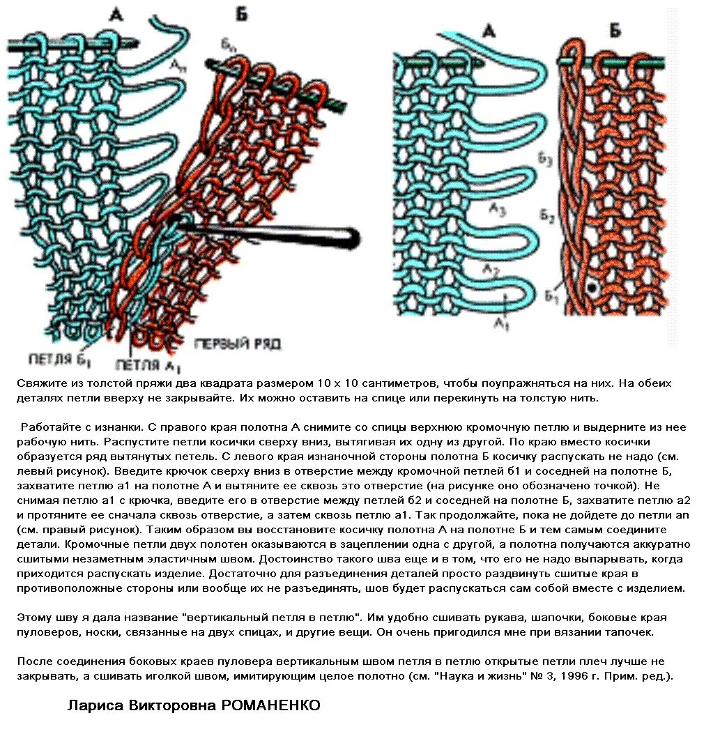 Соединение открытых петель. Схема сшивки вязаного полотна. Соединение деталей спицами. Соединение продольного и поперечного полотна спицами. Шов для сшивания вязаных деталей.