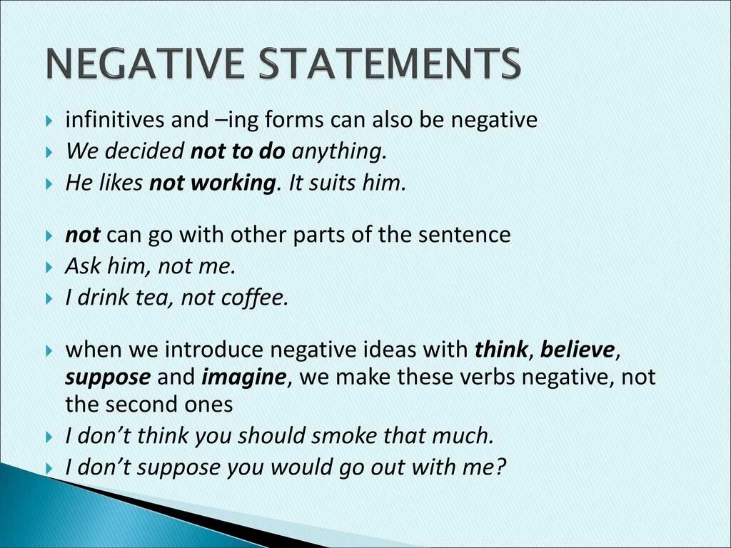 Negative statement. Negative Infinitive. Infinitive ing forms. Ing form or Infinitive презентация. Negative Infinitive правило.