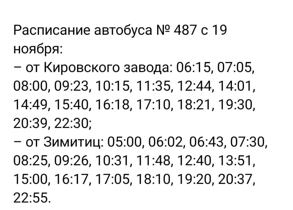 Расписание автобусов спб зимитицы