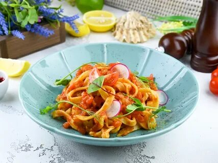 Паста с запеченными овощами