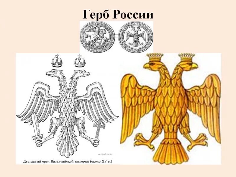 Орел на гербах государств. Герб Руси одноглавый Орел. Византийский герб двуглавый Орел.