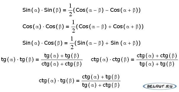 Формулы произведения функции. Формулы преобразования тангенса. Произведение тангенсов формула. Формулы преобразования суммы тригонометрия. Формула произведения тангенса на котангенс.