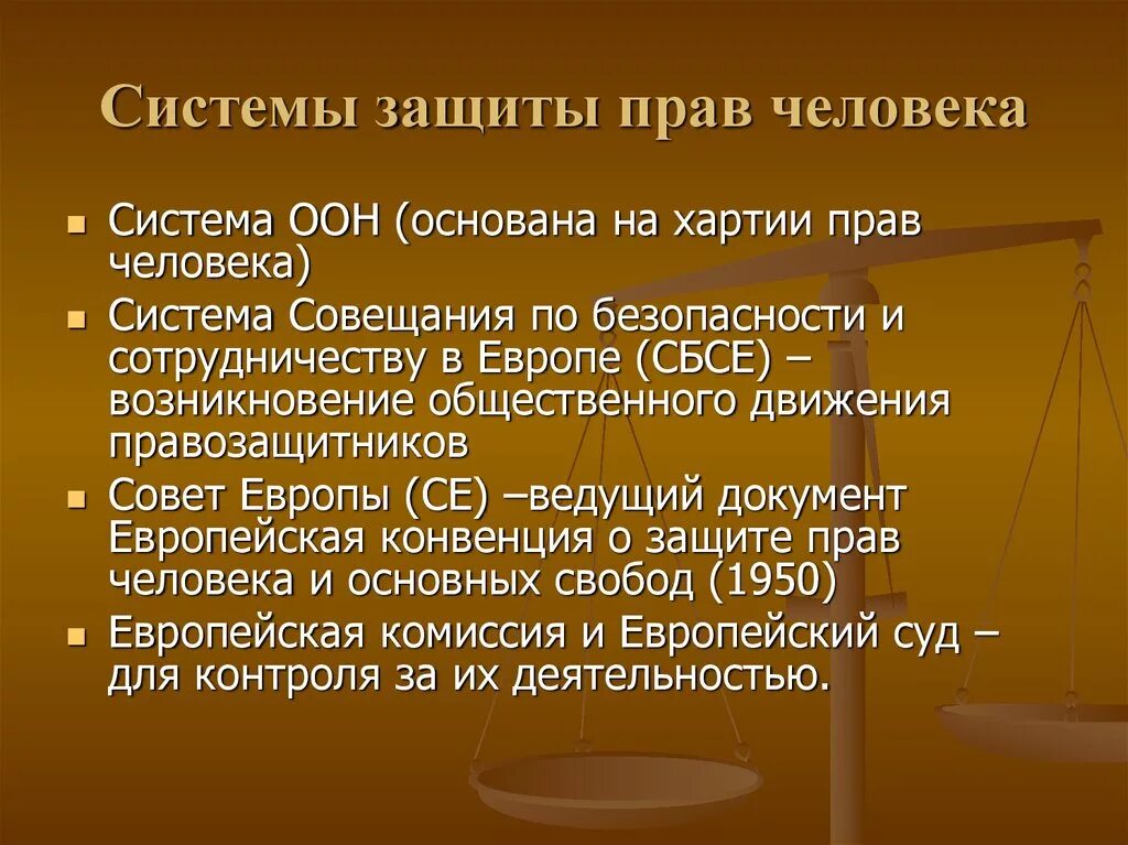 Международно правовая защита человека